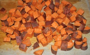 cubed sweet potato